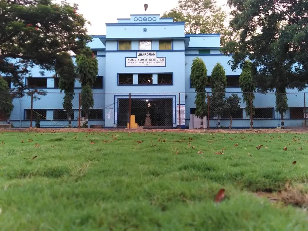 Main building of Jhargram Kumud Kumari Institution across the school ground